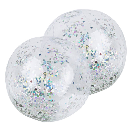 PoolMaster 16” Silver Glitter Play Ball 2 PK