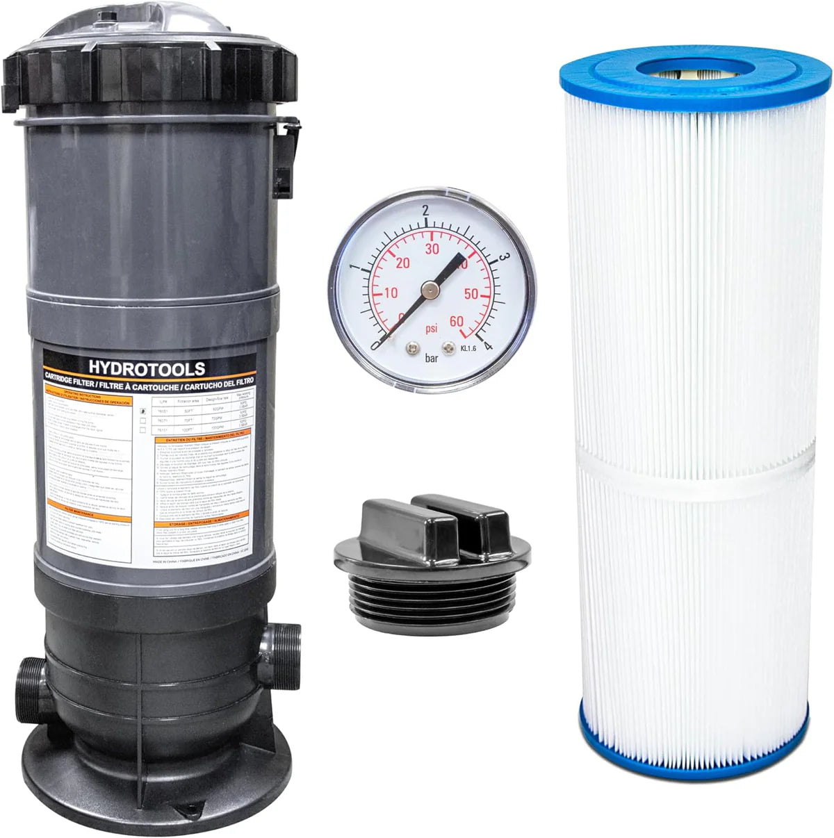 Stand Alone Cartridge Filter Tank & Element - 50 Sq Ft